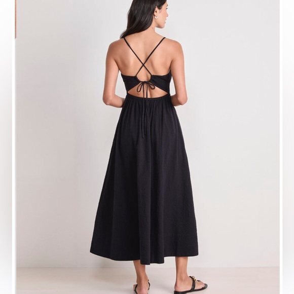 Vineyard Vines Seersucker Black Maxi Dress - Picture 5 of 16